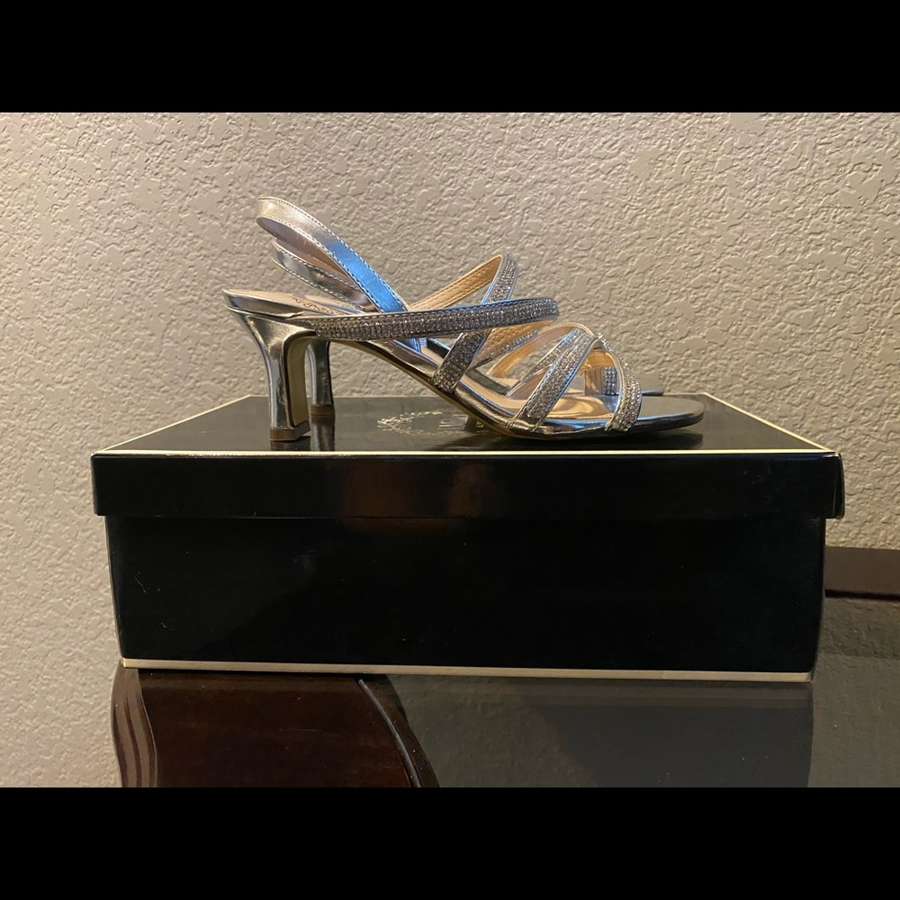 Silver Dress Heel with Rhinestones